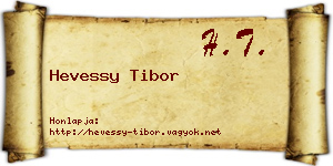 Hevessy Tibor névjegykártya